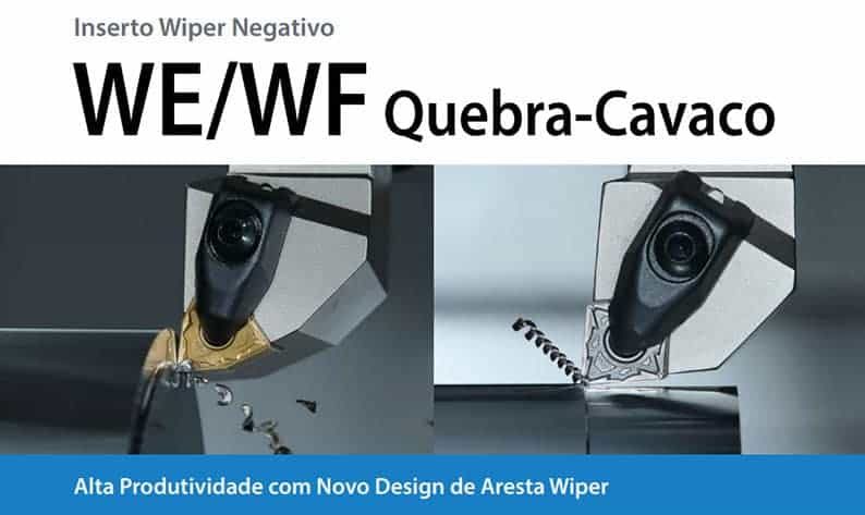 Kyocera WE/WF - inserto wiper negativo com quebra-cavaco