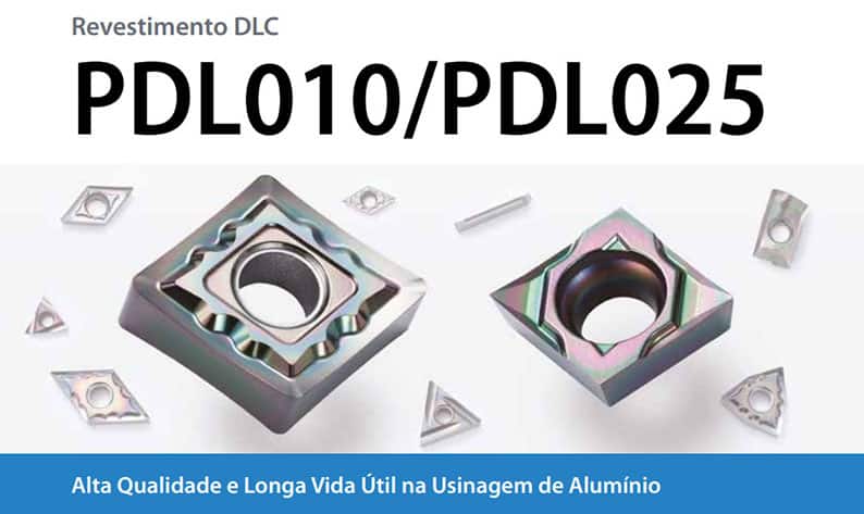 Kyocera PDL010/PDL025 - insertos com revestimento DLC para usinagem de alumínio